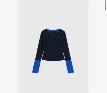 [ Enewd nina ] 하프 버튼 바이컬러 탑스