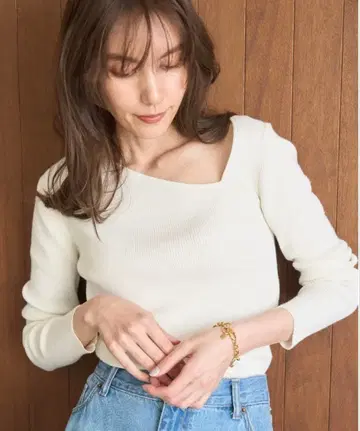 Mila Owen 아지메넥 리브 니트탑 [ 워셔블 ]