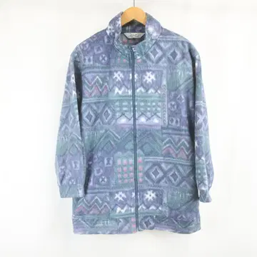 VINTAGE Halrand 올 패턴 플리스 지퍼 자켓 M 블루