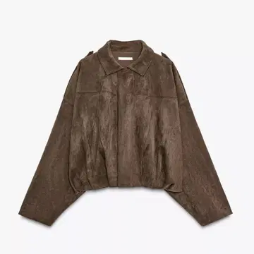 스웨이드풍 봄버 자켓 브라운