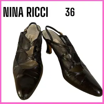 [NINA RICCI] 에나멜 메쉬 스트랩 포함 뮬 23.5