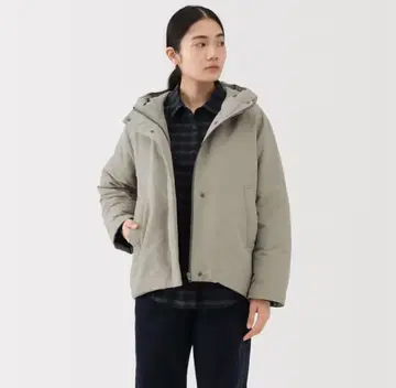 무인양품 여성 발수 다운 자켓 그레이쉬 브라운 S 사이즈 새상품