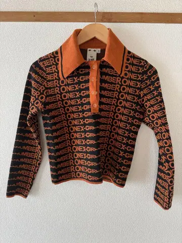 x-girl 로고 프린트 긴팔 원사이즈