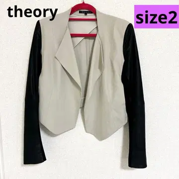 띠어리 노카라 자켓 블레이저 베이지 사이즈 2
