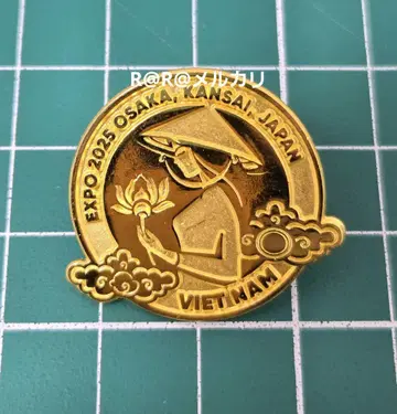 박람회 베트남관 핀 배지 베트남 파빌리온 골드