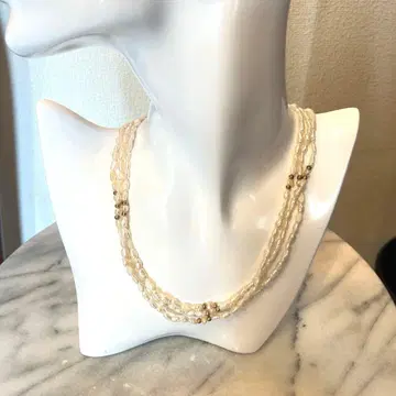 아름다운 담수 진주 3연 목걸이