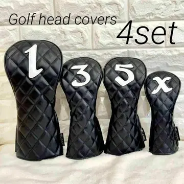 골프클럽 헤드커버 드라이버 페어웨이 블랙 4세트 블랙