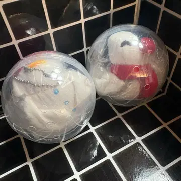 [ 미사용 새상품 ] 핑구 봉제 인형 키링 2개 세트 핑가 눈사람