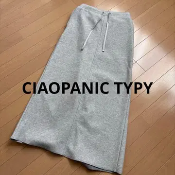 차오패닉 티피 니트 멜톤 I라인 스커트 그레이