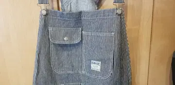 스트라이프 코튼 오버롤