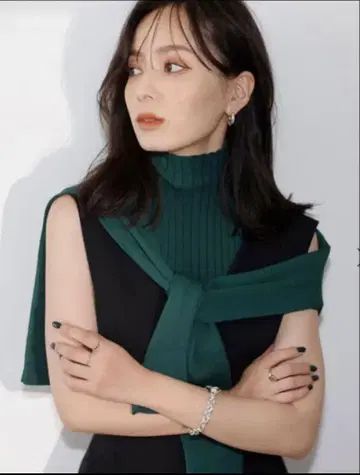 anuans 오리지널 버튼 니트 가디건 터틀 리브 슬리브리스 니트