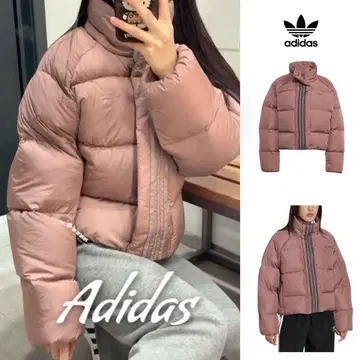 adidas 핑크 숏 다운 자켓