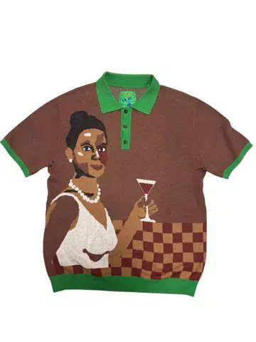 KidSuper Studios 아트 피케 셔츠 반팔