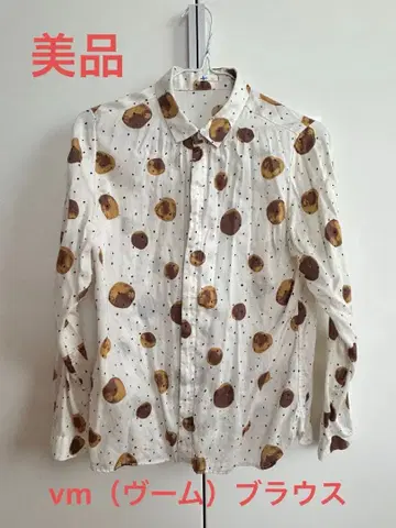 vm() 도트 무늬 긴팔 셔츠 새상품급