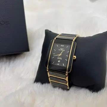 TECHNOS 쿼츠 손목시계 블랙/골드