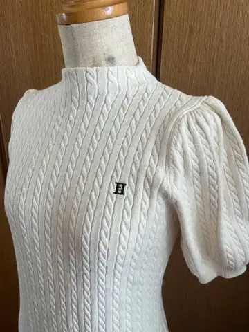 Her lip to 리브 반팔 원피스 니트