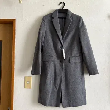 택 포함 미사용 새상품 유니클로 울 캐시미어 체스터 코트 그레이