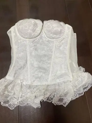 브라이덜 이너 액세서리 화이트 레이스 코르셋 D70