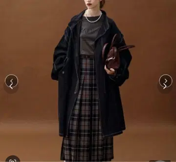 forksy. 블랙 데님풍 롱 코트