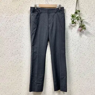 [ Diana square ] 슬랙스 스트라이프 세탁 가능 그레이 (M)