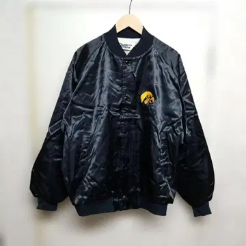 W649 Chalk Line 90년대 바시티 자켓 자수 광택