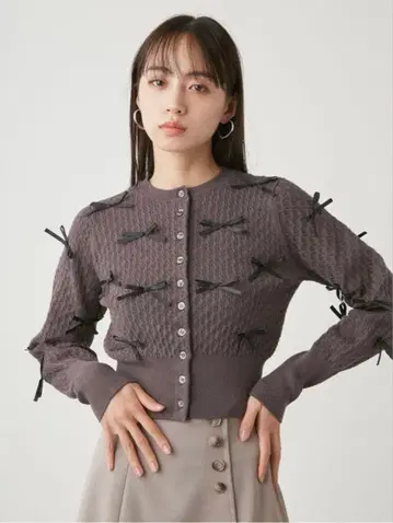 snidel 리본 모티브 가디건