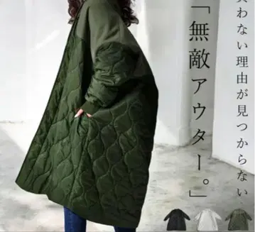 이소재 롱 코트 퀼팅 아우터 롱 코트 자켓 빅