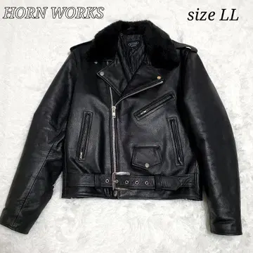 컨디션 최상 HORN WARKS 더블 라이더스 퀼팅 보아 블랙 LL