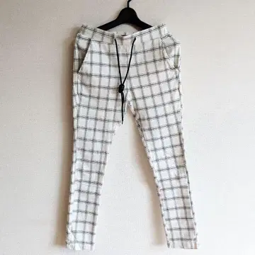 RTEG 화이트 체크 무늬 팬츠 S