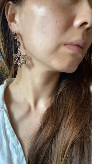 빅 사이즈 자수정 귀걸이