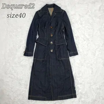 컨디션 최상 Dsquared2 데님 롱 코트 로고 버튼 이탈리아제
