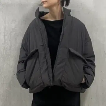 비어즐리 에코 다운 숏코트 다크 그레이