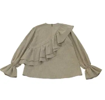 클래스텔라 ROUND FRILL BLOUSE 깅엄 체크