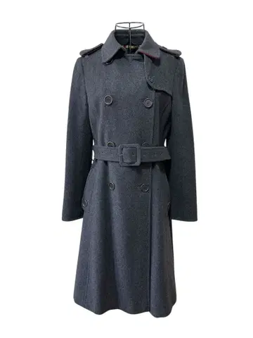 Paul Pmith 캐시미어 혼방 다크 그레이 코트 벨트 포함