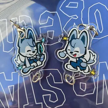 스키즈 전시회 랜덤 연결 아크릴 키링 방찬 2종 세트