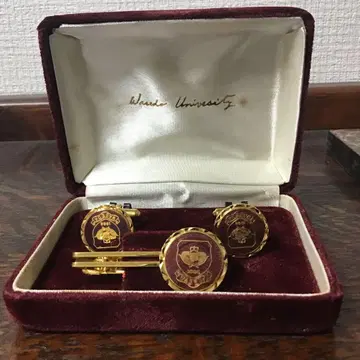 와세다 대학교 넥타이핀 커프스 세트