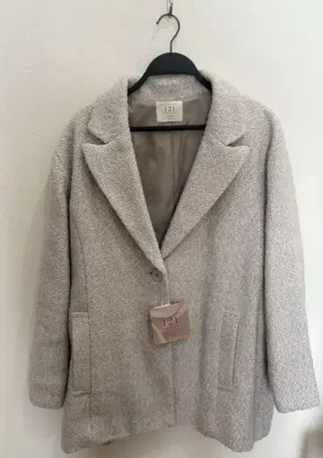 택 포함 새상품 시마무라 yumi121 트위드 자켓 그레이 L 사이즈