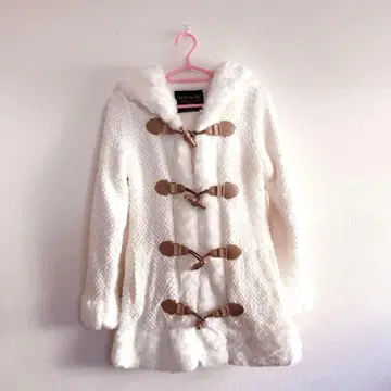 CECI McBEE 플리스 더플 코트 화이트