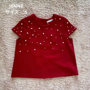 JENNE 펄 티셔츠 레드 S 사이즈