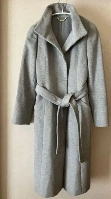 ROPE 여성용 그레이 벨트 포함 롱 코트 M 사이즈