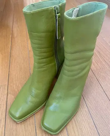아메리 빈티지 그린 스퀘어토 부츠