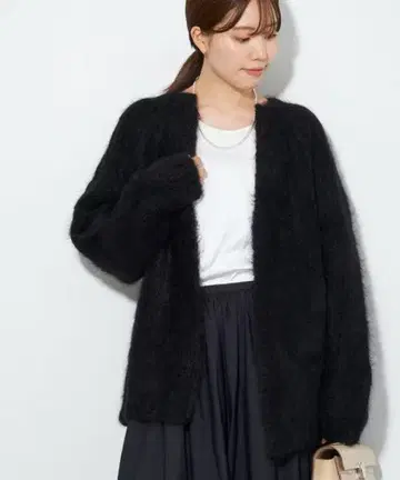 Plage ALPACA MOHAIR LOOSE 가디건 블랙