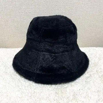 프릭스스토어 인조 모피 버킷 햇 블랙 검정 복슬복슬 보아
