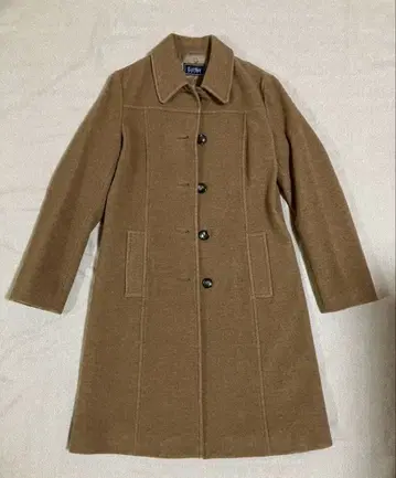 EASTBOY 여성용 버튼 달린 롱 코트 브라운 9호