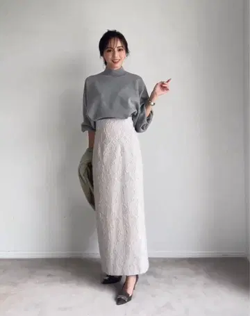 anuans 자카드 타이트 스커트