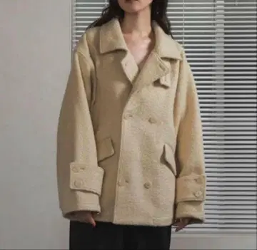 lawgy 컬 더블 브레스티드 벨트 포인트 코트