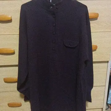 캐시미어 다크 브라운 하이넥 롱 니트