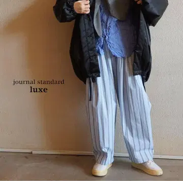 JOURNAL STANDARD LUXE 새틴 스트라이프 이지 팬츠