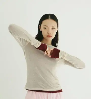 CLANE SHEER LAYERED CUT TOPS