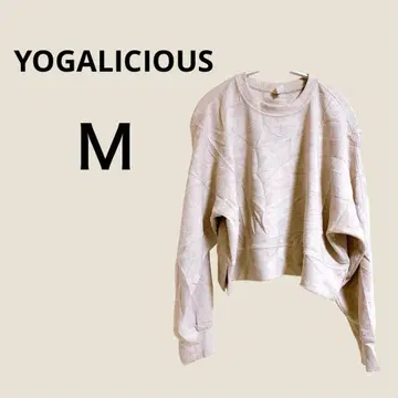 YOGALICIOUS 베이지 크루넥 맨투맨 M